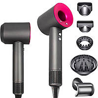 Професійний фен Super Hair Dryer 5в1 PRO з турбо режимом та іонізацією з 5 насадками для укладання волосся 1600 Вт