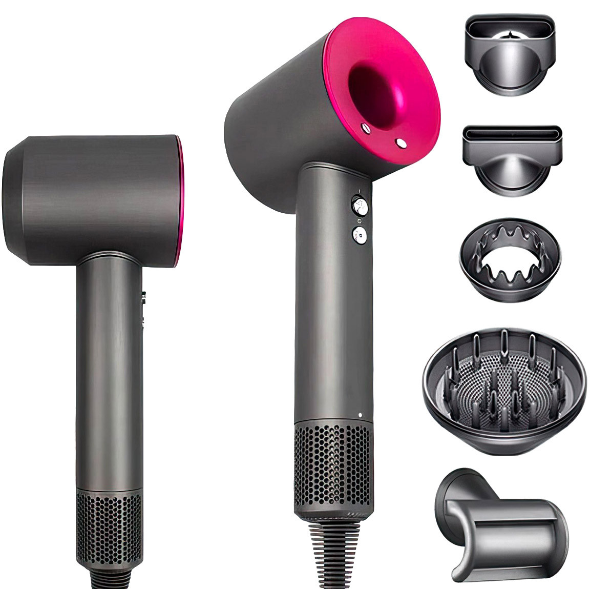 Професійний фен Super Hair Dryer 5в1 PRO з турбо режимом та іонізацією з 5 насадками для укладання волосся 1600 Вт