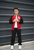 Спортивный детский костюм для мальчика цвет красный р.146 443619