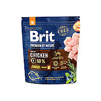 Сухой корм для щенков и молодых собак средних пород (от 10 до 25 кг) Brit Premium Junior M курица 1 кг