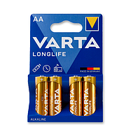 Батарейка Varta AA Longlife Mignon 4106 STILO, (LR6) MN1500, 1.5V, BLI 4 Alkaline, 4шт (100087619)