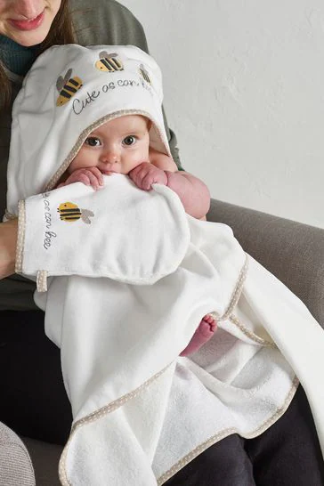 Бавовняний дитячий рушник з капюшоном для новонароджених, фото 1