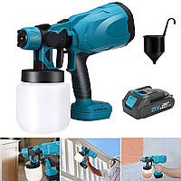 Електричний фарборозпилювач 800мл, 60 DIN, 550 мл/хв, АКБ 24V / Акумуляторний фарборозпилювач регульований