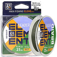 Поводочный материал ZEOX Element Leader Braid 25м Silt 0.14