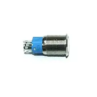 Кнопка 16мм фиксирующаяся 12-24V синий LED 5pin 16A-DZ