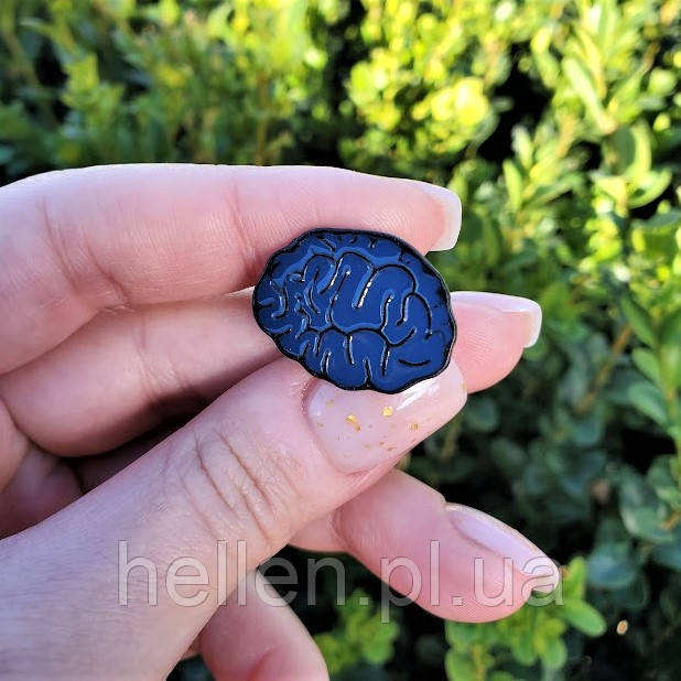 Медична брошка "Мозок синій"