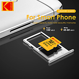 Карта пам'яті для телефону та планшета KODAK Micro SD 64 Gb class 10 U3 V30 A1 з адаптером SD, фото 5