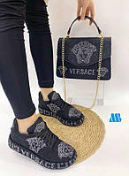 Комплект женский двойка кроссовки и сумка Versace