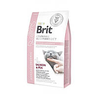 Сухой корм для кошек с пищевой аллергией с лососем и горохом Brit GF VetDiet Cat Hypoallergenic 2 кг