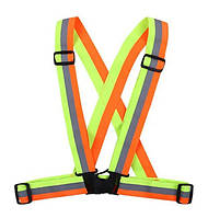 Світловідбиваючий жилет для бігу та велосипеду (салатово-помаранчевий)