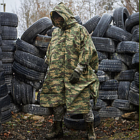 Плащ ЗСУ пончо военный Дождевик Накидка армейская камуфляж зеленый с коричневым