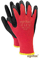 Рукавчики рабочие, трикотажные, покрытие-резина пористая р.10, красно-черные Ogrifox (12/120)