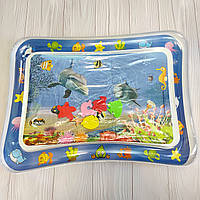 Игровой водный коврик с рыбками для детей, надувной развивающий аква коврик