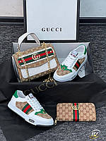 Набор женские кроссовки, сумка и кошелек Gucci (эко кожа) 37