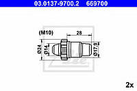 Саморегулятор тормозных колодок BMW 03.0137-9700.2 ATE