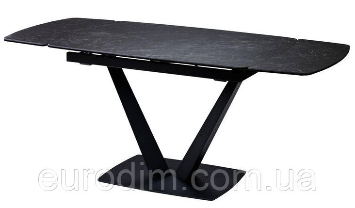 Elvi Black Marble стіл керамічний 120-180 см чорний, фото 2