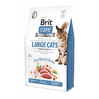 Сухой корм для кошек больших пород утка и курица Brit Care Cat GF Large Power & Vitality 2 кг