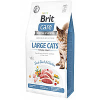 Сухой корм для кошек больших пород утка и курица Brit Care Cat GF Large Power & Vitality 7 кг