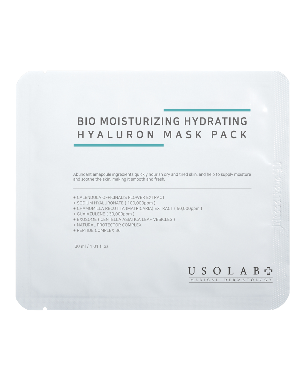 Usolab Bio Moisturizing Hydrating Hyaluron Mask Pack - Зволожуюча антивікова тканинна маска
