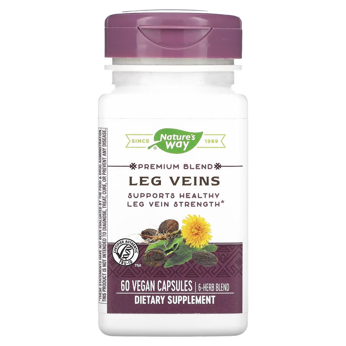 Підтримка Вен, Leg Veins Support Blend, nature's Way, 60 капсул