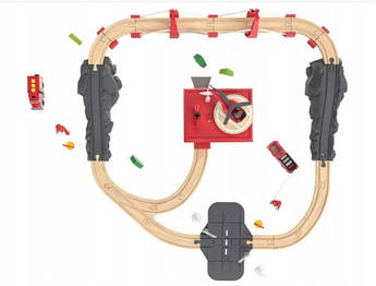 Уцінка!!!! Дерев'яна залізниця Пожежна станція 62 елемента Німеччина PlayTive (Brio, Hape, Ikea)