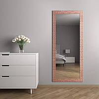 Настенное зеркало в широкой раме | в полный рост 176х76 | Розовое золото | Black Mirror для дома и в магазин