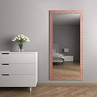 Настенное зеркало в широкой раме | в полный рост 176х86 | Розовое золото | Black Mirror для дома и в магазин