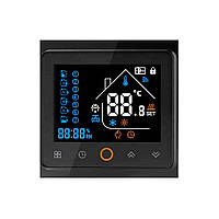 14130 Термостат з WiFi управлінням Tervix для водяної/електричної теплої підлоги, датчик 3м, чорний