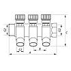 Колектор вентильний із фітингом Koer KR.1123-3 3/4”x3 ways (KR2830), фото 3