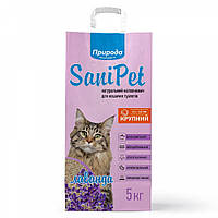 Наполнитель для кошачьего туалета бентонитовый крупная гранула с лавандой Природа Sani Pet 5 кг