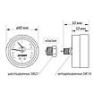 Термоманометр аксіальний (Koer KM.812A) (0-4 bar), D = 80 мм, 1/2'' (KR0221), фото 2
