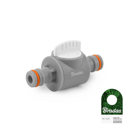 Ніпель з краном для з'єднання 2 швидкороз'ємних 
конекторів, WHITE LINE, WL-2235, фото 1