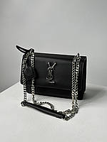 Yves Saint Laurent Sunset Big Chain Black/Silver 22 х 15 х 7 см женские сумочки и клатчи высокое качество