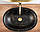 Умивальник (раковина) REA ROMA MARBLE BLACK MAT накладний чорний матовий, фото 4