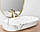 Умивальник (раковина) REA CLEO 81 SHINNY MARMO накладний білий/мармур, фото 3