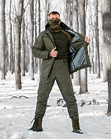 Зимняя военная форма теплый армейский комплект, Тактический водоотталкивающий костюм олива Omni heat