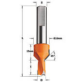 Свердло для глухих отворів іззенкером, D = 8 мм; I = 15 мм; хвостовик S = 10 мм; 