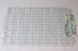 Антиковзаючий масажний килимок для ванної на присосках великого розміру 78х49 см., білий