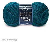 Nako SPORT WOOL ( Спорт Вул ) № 2273 петроль (Шерстяная пряжа с акрилом, нитки для вязания)