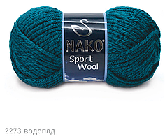 Nako SPORT WOOL ( Спорт Вул ) № 2273 петроль (Вовняна пряжа з акрилом, нитки для в'язання)