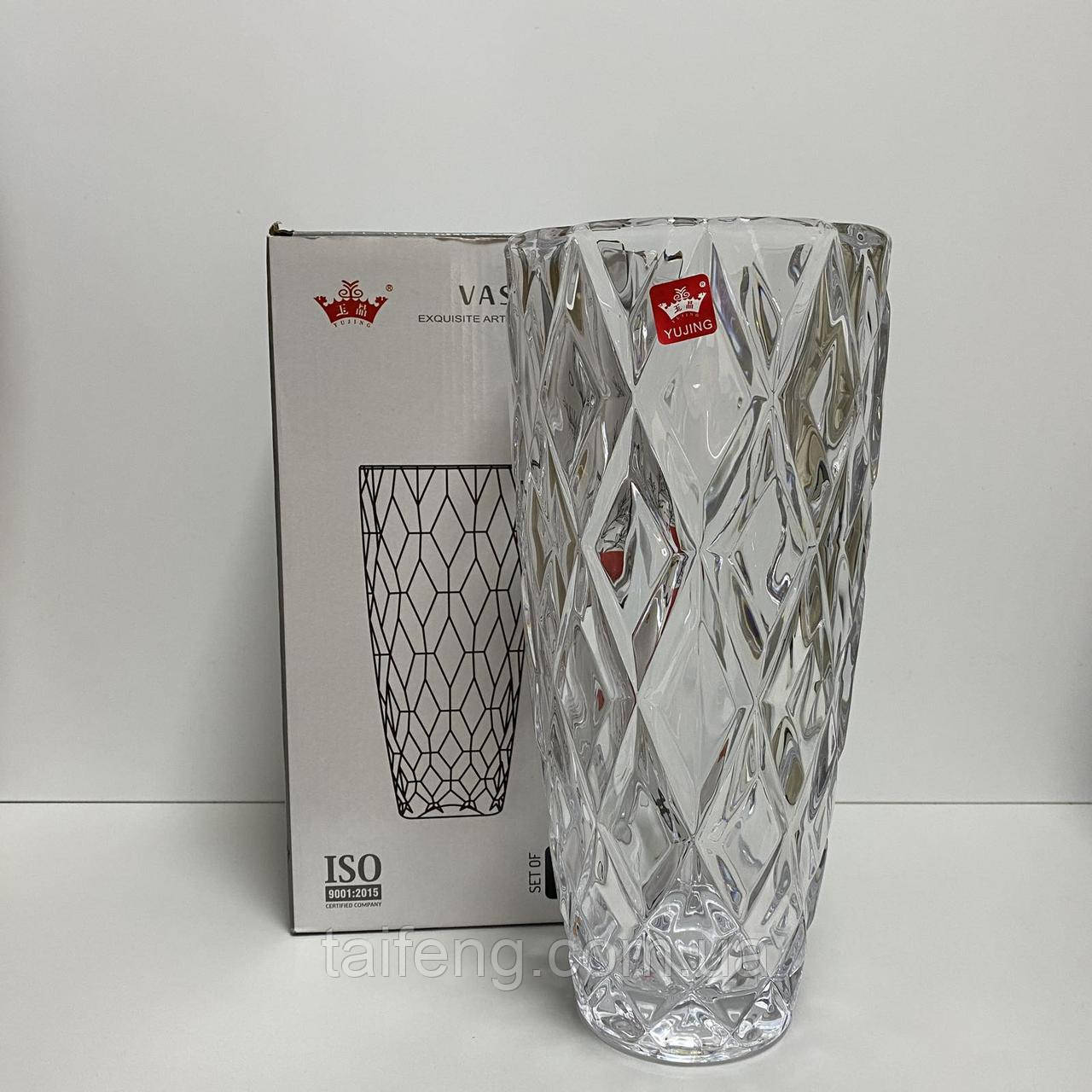 Ваза скляна Diamond 27.5 см Yujing GlassWare 2754/6902-1