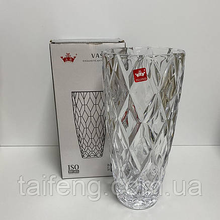 Ваза скляна Diamond 27.5 см Yujing GlassWare 2754/6902-1, фото 2