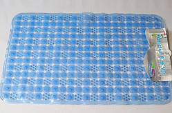 Антиковзаючий масажний килимок для ванної на присосках великого розміру 78х49 см., синій