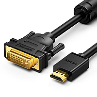 Кабель Ugreen 50 см DVI (24+1) - HDMI 4K@60Hz Двунаправленный