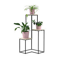 Підставка під квіти Гірка каркас чорний, полички ДСП 60,5х60,5х128 см (Richman ТМ)