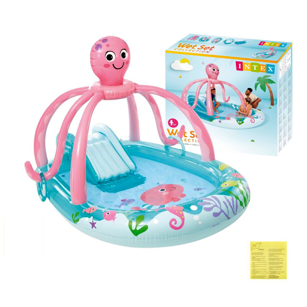Игровой центр 56138 надувний, дитячий, Восьминіг, 234-183-висота 16см/150см, гірка, басейн 229л, душ використовуйте садовий шланг, фото 1