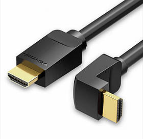 Кабель HDMI-HDMI v.2.0 Vention 4K 60Hz 18Gbps 30AWG 90 HDR Video gold-plated 3m Black