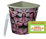 Бак для білизни кутовий Еlif, з малюнком "Гербери", фото 5