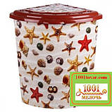 Бак для білизни кутовий Еlif, з малюнком "Гербери", фото 3