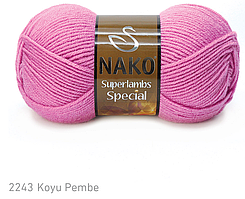 Nako SUPERLAMBS SPECIAL (Суперламбс спесіал) № 2243 темно-рожевий (Напівшерстяна пряжа, нитки для в'язання)